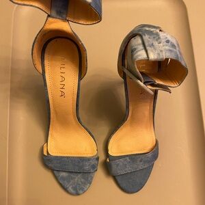 LILIANA denim heels open-toe